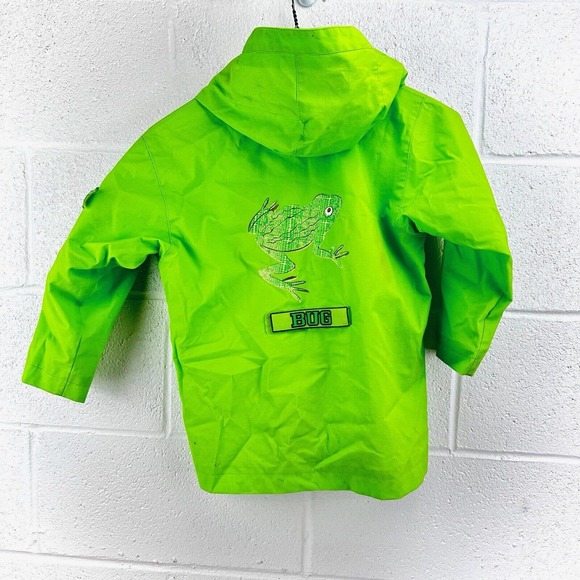 Vintage Weebok by Reebok Bug Frog Raincoat Jacket Green Kids Sz 5 - Picture 10 of 12